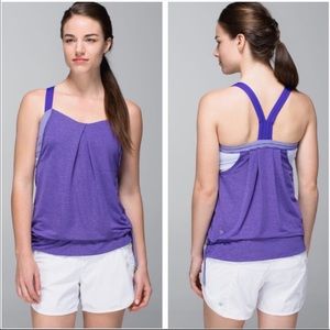 Lululemon Rest Less tank built in bra purple Sz 6